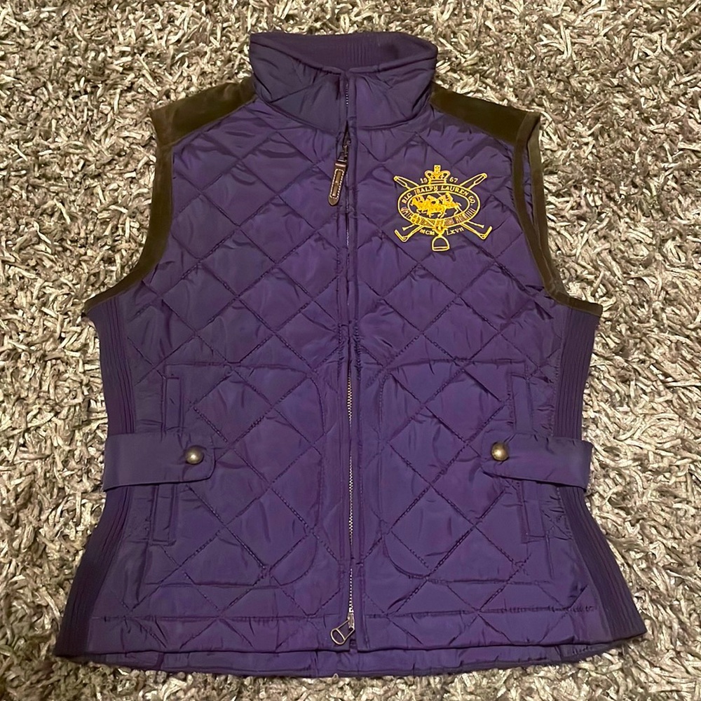 Ralph Lauren Sport Purple Quilted Vest, Sz Medium